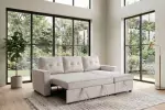 Rozkládací rohová pohovka s ÚP APARTMENT II UNI 205 CM šampaňská béžová samet Rozkládací rohová pohovka s ÚP APARTMENT II UNI 205 CM šampaňská béžová samet