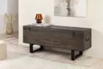 Univerzální truhla FACTORY 115 CM taupe hnědá masiv mango