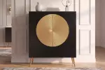 Vysoká komoda AURUM 120 CM černá/zlatá masiv mango Vysoká komoda AURUM 120 CM černá/zlatá masiv mango