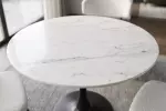 Bistro stůl LYON 80 CM keramika vzhled bílý mramor