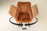 2SET jídelní židle AVIGNON 360° rezavě hnědá/černá žinylková tkanina