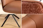 2SET jídelní židle LE GRAND 180° koňakově hnědá/černá pravá kůže/texturovaná tkanina