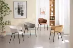 2SET jídelní židle NOBLESSE tmavě žlutá/černá směsová tkanina