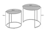 2SET konferenční stolek MOUNTAIN SOUL 60/45 CM černá kamenná dýha