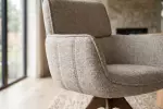 2SET jídelní židle UNIQUE taupe béžová/hnědá otočná