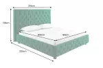Postel PARIS CHESTERFIELD 180×200 CM tmavě zelená samet