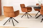 2SET jídelní židle UNIQUE rezavě hnědá/černá otočná
