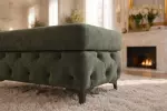 Taburet MODERN BAROCCO XL 90 CM tmavě zelený samet Taburet MODERN BAROCCO XL 90 CM tmavě zelený samet