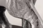 Odkládací stolek WILDLIFE ELEPHANT II 75 CM stříbrný / mramor