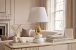 Stolní lampa s nastavitelným stínidlem STONES OF ZEN 45 CM bílá/zlatá Stolní lampa s nastavitelným stínidlem STONES OF ZEN 45 CM bílá/zlatá
