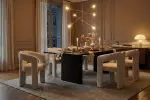 Designová jídelní židle ARCH krémově bílá colin bouclé