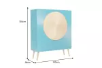 Vysoká komoda AURUM 120 CM tyrkysová/zlatá masiv mango