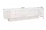 Televizní stolek ART DECO WHITE 200 CM masiv mango