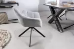 2SET jídelní židle PAPILLON světle šedá strukturovaná látka otočná