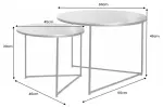 2SET konferenční stolek CROCODILE 60 CM stříbrný