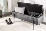 Lavice LOFT 100 cm s úložným prostorem šedá samet