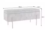 Lavice LOFT 100 cm s úložným prostorem šedá samet