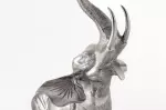 Odkládací stolek WILDLIFE ELEPHANT II 75 CM stříbrný / mramor
