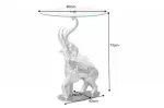 Odkládací stolek WILDLIFE ELEPHANT II 75 CM stříbrný / mramor
