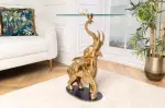 Odkládací stolek WILDLIFE ELEPHANT II 75 CM zlatý / mramor