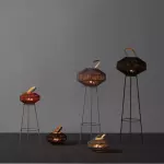 Zahradní lampa LUNA SMALL - okrová/bílá