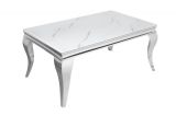 Konferenční stolek MODERN BAROCCO 100 CM SILVER mramorový vzhled