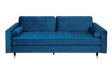 Luxusní pohovka COZY VELVET 220 CM modrá samet