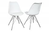 Jídelní židle SCANDINAVIA RETRO bílá / stříbrná