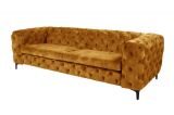 Pohovka MODERN BAROCCO 235 CM tmavě žlutá samet