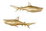 2SET nástěnná dekorace SHARK GOLD 70 CM