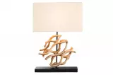 Stolní lampa WAVE 60 CM bílá masiv teak