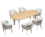 Zahradní 6 místná jídelní souprava AIO TAUPE WHITE