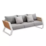 Zahradní třímístná pohovka WING WHITE GREY