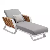Zahradní lehátko WING WHITE GREY