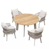 Zahradní 4 místná jídelní souprava AIO TAUPE WHITE