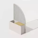 Zahradní modulární květináč s obloukovou podpěrou a teakovým detailem LILIA RIGHT HIGH