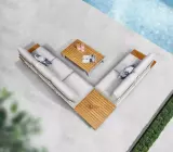 Zahradní 5 místná rohová sedací souprava PUNTO WHITE GREY