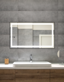 Zrcadlo STARLIGHT 120x70 CM s LED podsvícením a senzorem po celém obvodu v černém kovovém rámu