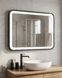 Zrcadlo STARLIGHT 60x80 CM s LED podsvícením po celém obvodu a se senzorem v černém hliníkovém rámu