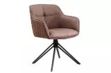 2SET židlo-křeslo EUPHORIA hnědá kůže otočná 180°