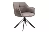 2SET židlo-křeslo EUPHORIA taupe kůže otočná 180°