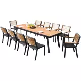 Zahradní 10 místná jídelní souprava YORK BLACK Zahradní 10 místná jídelní souprava YORK BLACK