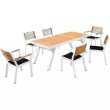 Zahradní 6 místná jídelní souprava YORK WHITE BLACK Zahradní 6 místná jídelní souprava YORK WHITE BLACK