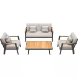 Zahradní 4 místná sedací souprava EMOTI BLACK TAUPE