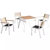 Zahradní 4 místná jídelní souprava YORK WHITE BLACK Zahradní 4 místná jídelní souprava YORK WHITE BLACK