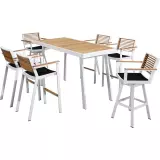 Zahradní 6 místná barová souprava YORK WHITE BLACK Zahradní 6 místná barová souprava YORK WHITE BLACK