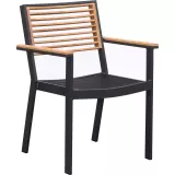 Zahradní jídelní židle s područkami YORK BLACK Zahradní jídelní židle s područkami YORK BLACK