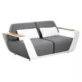 Zahradní dvoumístná pohovka ONDA WHITE DARK GREY