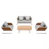 Zahradní 4 místná sedací souprava WING WHITE GREY s jachtařským lepidlem