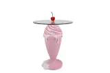Barový stolek ICE CREAM 90 CM růžový/bílý
